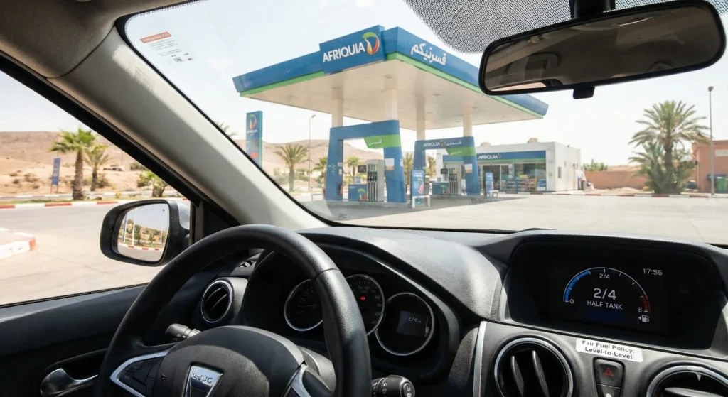 Full fuel tank in Agadir airport rental car with fair fuel policy saving money